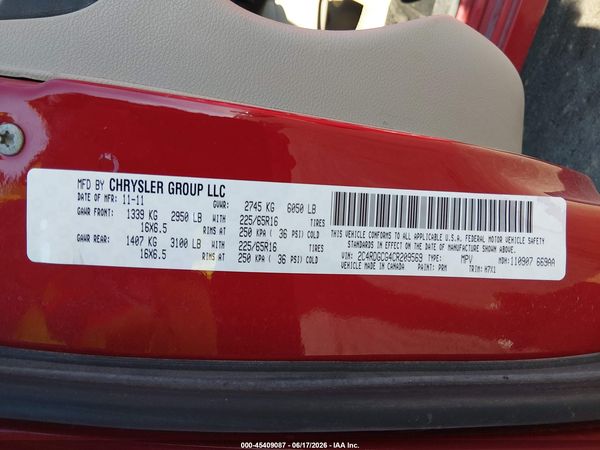 2012 DODGE GRAND CARAVAN SXT