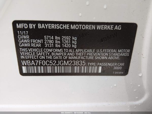 2018 BMW 7 SERIES 750I