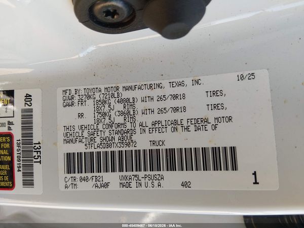 2026 TOYOTA TUNDRA SR5 CREWMAX 5.5' BED