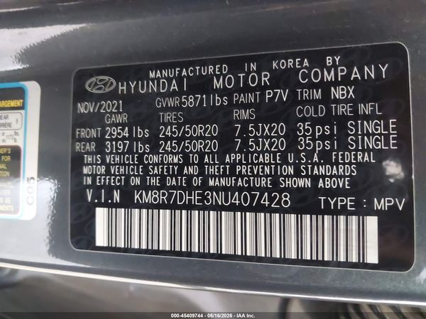 2022 HYUNDAI PALISADE CALLIGRAPHY