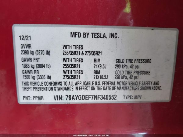 2022 TESLA MODEL Y