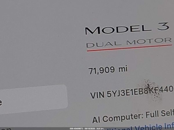 2019 TESLA MODEL 3 LONG RANGE/PERFORMANCE