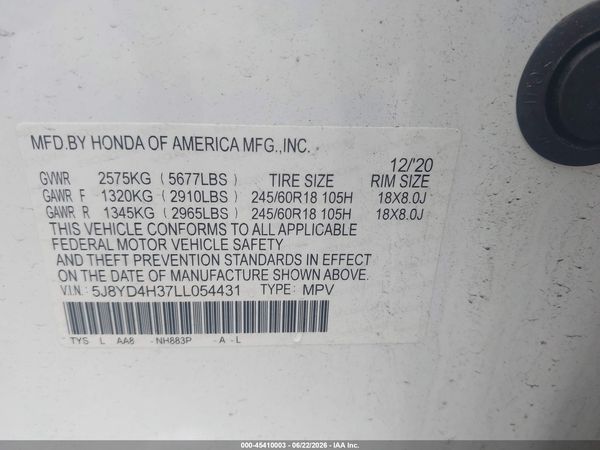 2020 ACURA MDX STANDARD
