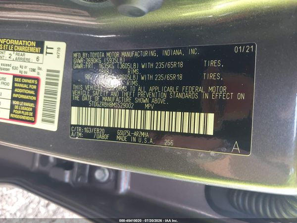 2021 TOYOTA HIGHLANDER XLE