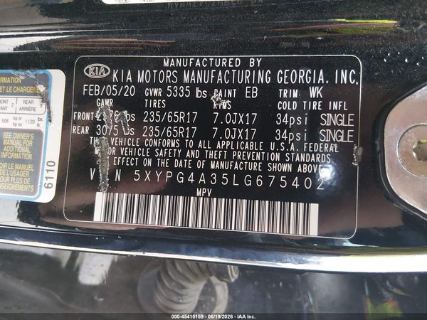 2020 KIA SORENTO 2.4L L