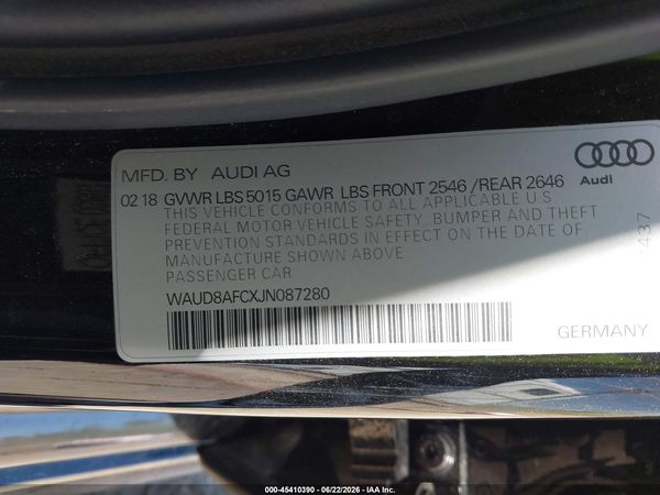 2018 AUDI A6 2.0T PREMIUM PLUS