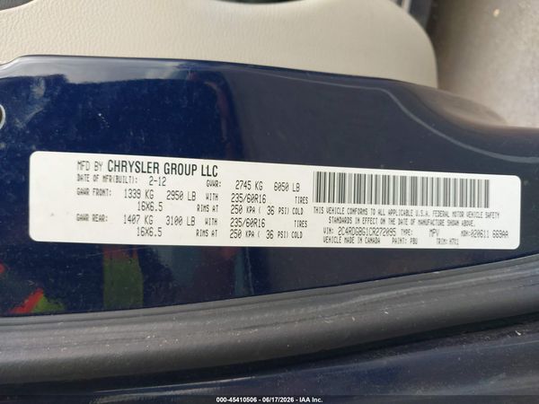 2012 DODGE GRAND CARAVAN SE/AVP