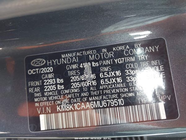 2021 HYUNDAI KONA SE