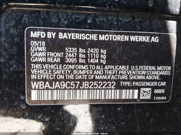 2018 BMW 530E IPERFORMANCE