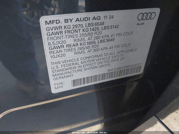 2025 AUDI Q6 E-TRON PREMIUM PLUS QUATTRO