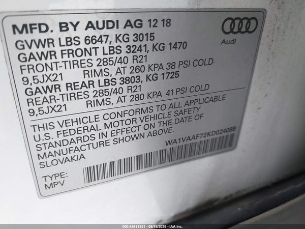 2019 AUDI Q7 55 PREMIUM