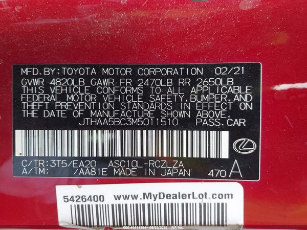 2021 LEXUS RC 300 300 Base