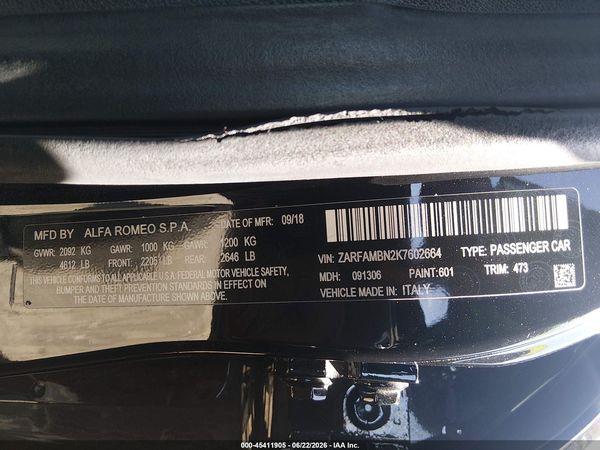 2019 ALFA ROMEO GIULIA TI