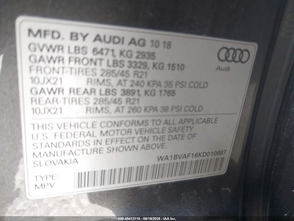 2019 AUDI Q8 55 PREMIUM