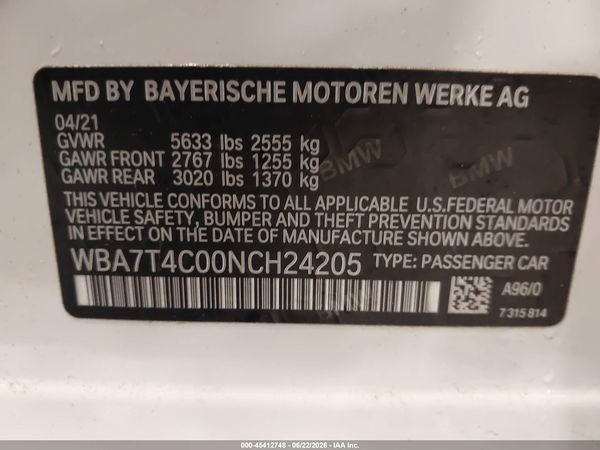 2022 BMW 740 I XDRIVE