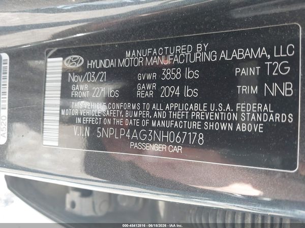 2022 HYUNDAI ELANTRA LIMITED