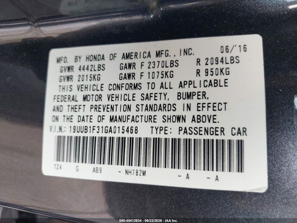 2016 ACURA TLX Base