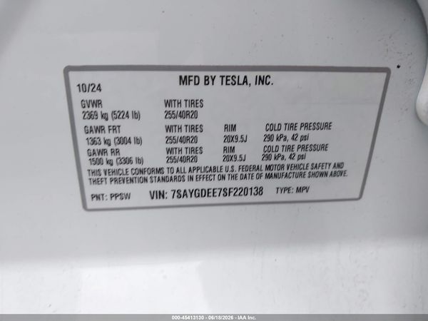 2025 TESLA MODEL Y