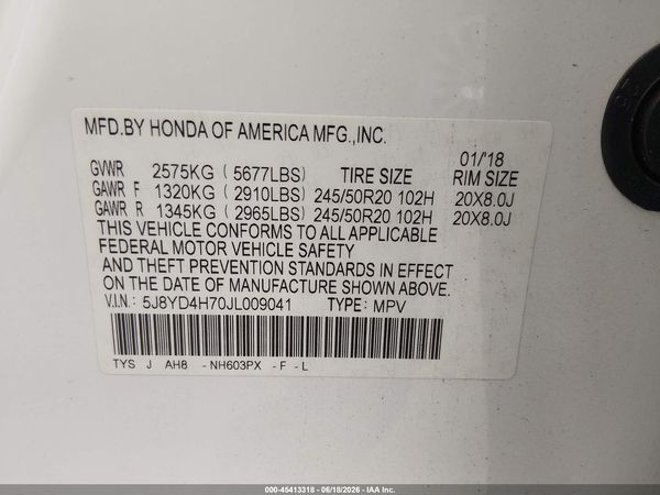 2018 ACURA MDX