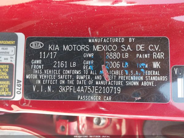 2018 KIA FORTE S