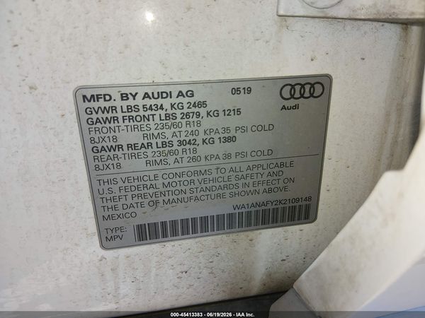 2019 AUDI Q5 45 PREMIUM