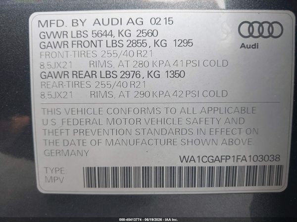 2015 AUDI SQ5 3.0T PREMIUM PLUS