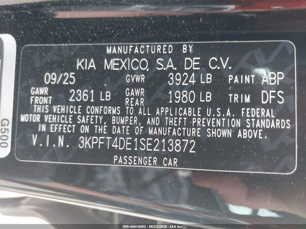 2025 KIA K4 LXS