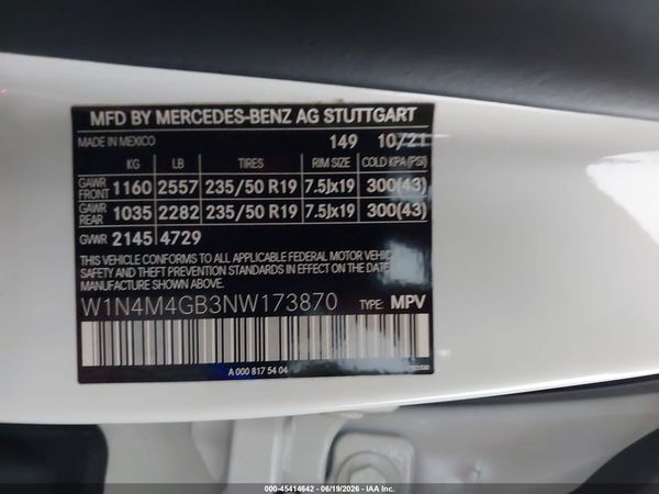 2022 MERCEDES-BENZ GLB 250 GLB250