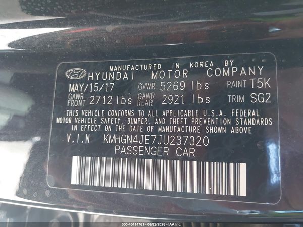 2018 GENESIS G80 3.8