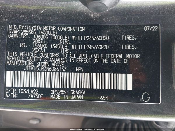2022 TOYOTA 4RUNNER LIMITED