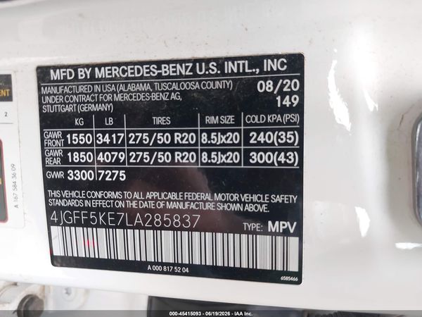 2020 MERCEDES-BENZ GLS 450 4MATIC