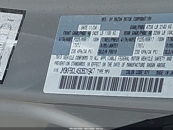 2025 MAZDA CX-5 2.5 S PREFERRED