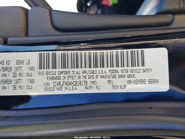 2017 JEEP GRAND CHEROKEE ALTITUDE 4X4
