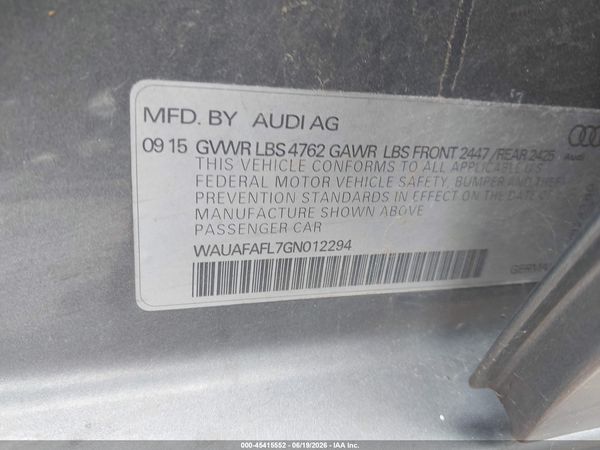 2016 AUDI A4 2.0T PREMIUM