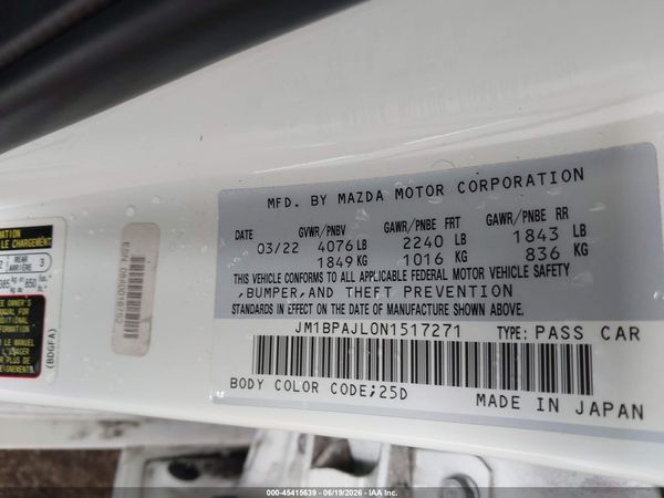 2022 MAZDA MAZDA3 2.5 S