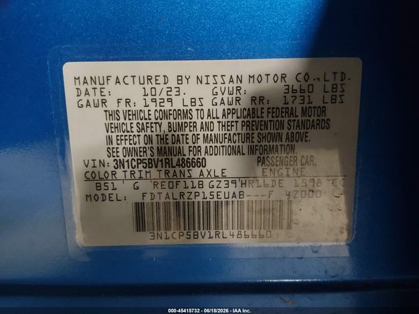 2024 NISSAN KICKS S XTRONIC CVT