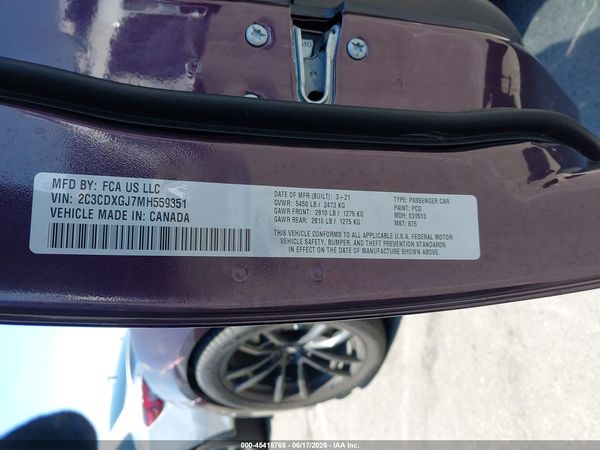 2021 DODGE CHARGER SCAT PACK RWD