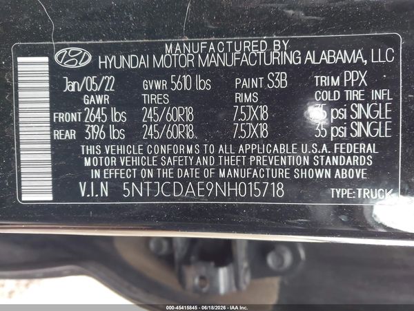 2022 HYUNDAI SANTA CRUZ SEL