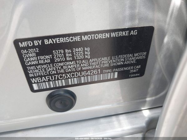 2012 BMW 535I XDRIVE