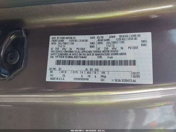 2020 FORD F-150 XL/XLT