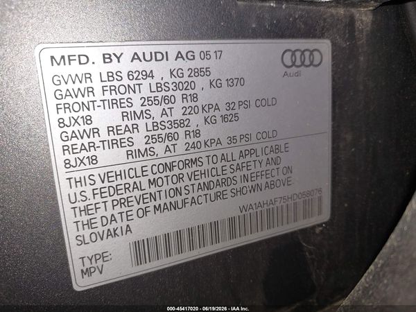 2017 AUDI Q7 2.0T PREMIUM