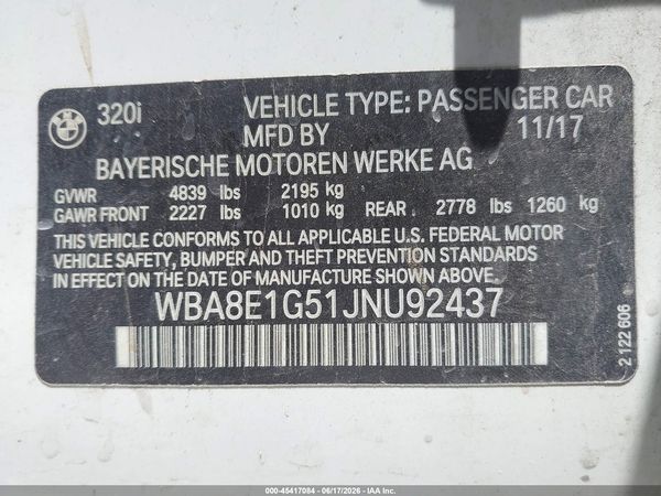 2018 BMW 320I SA