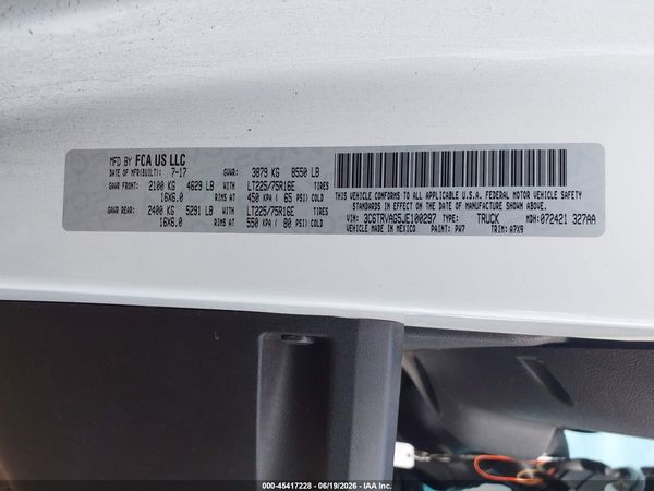 2018 RAM PROMASTER 1500 LOW ROOF 136 WB
