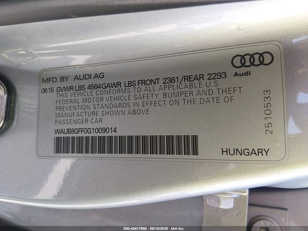 2016 AUDI A3 2.0T PREMIUM