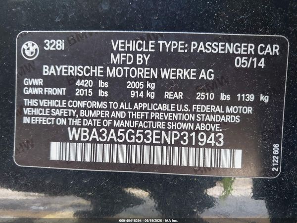 2014 BMW 328I SA