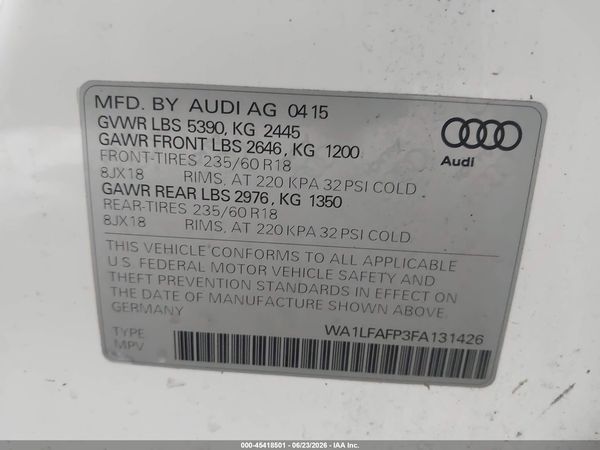 2015 AUDI Q5 2.0T PREMIUM