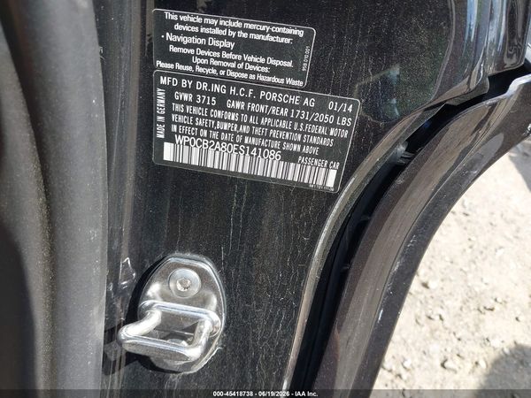 2014 PORSCHE BOXSTER S
