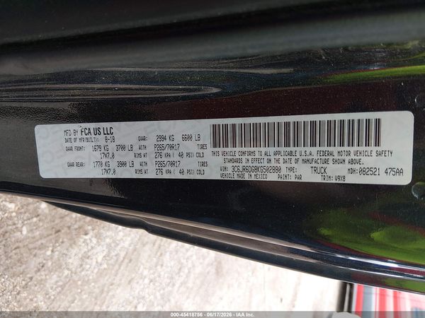 2019 RAM 1500 CLASSIC TRADESMAN  4X2 8' BOX
