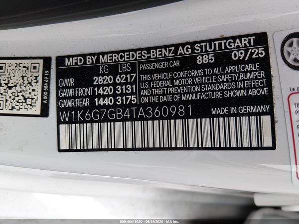 2026 MERCEDES-BENZ S 580 4MATIC