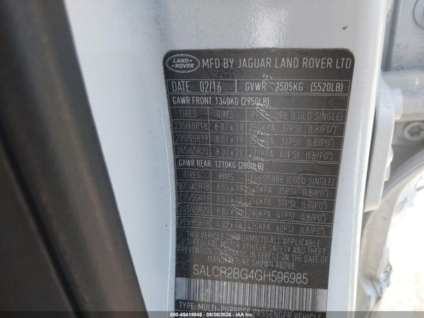 2016 LAND ROVER DISCOVERY SPORT HSE